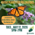 May calendar entry for Eco Centro's pollinator class on the 12th.