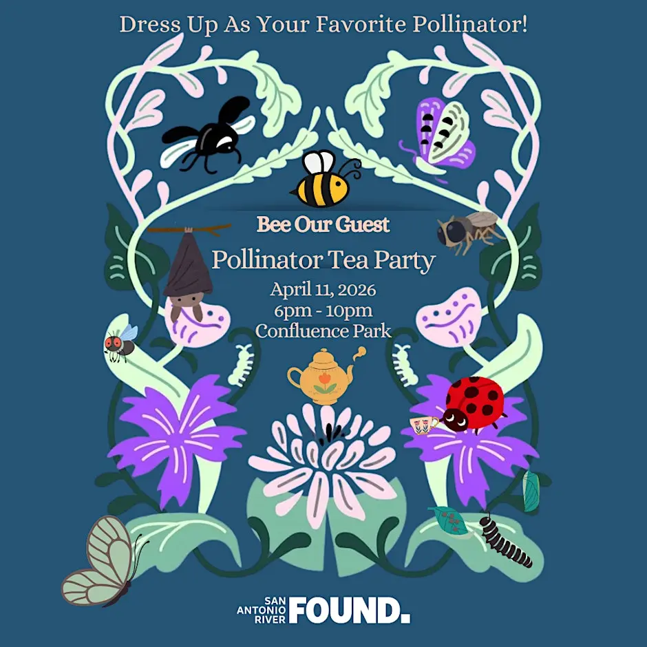 April calendar entry for Pollinator Tea Party on the 11th.