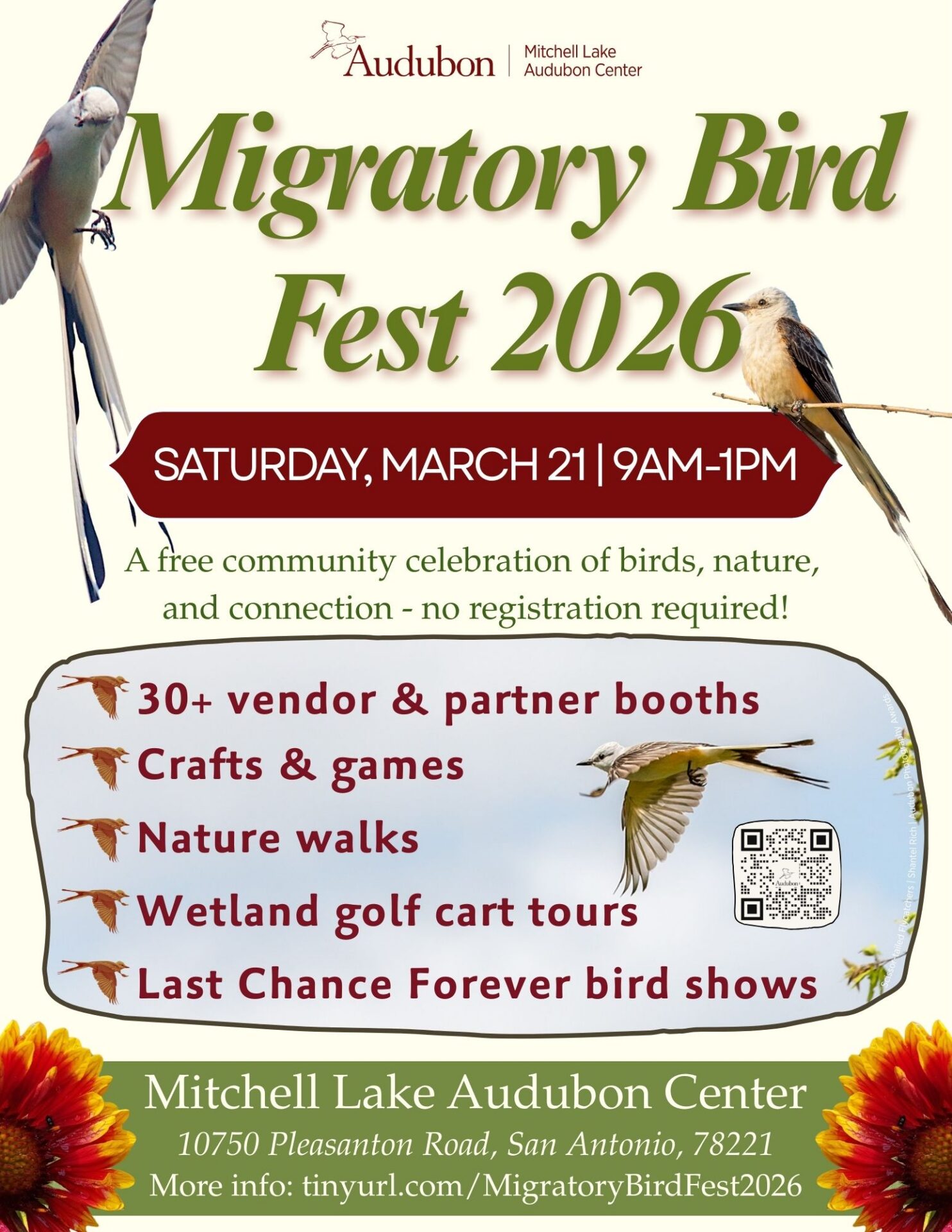 March Calendar entry for Migratory Bird Fest on the 21st.