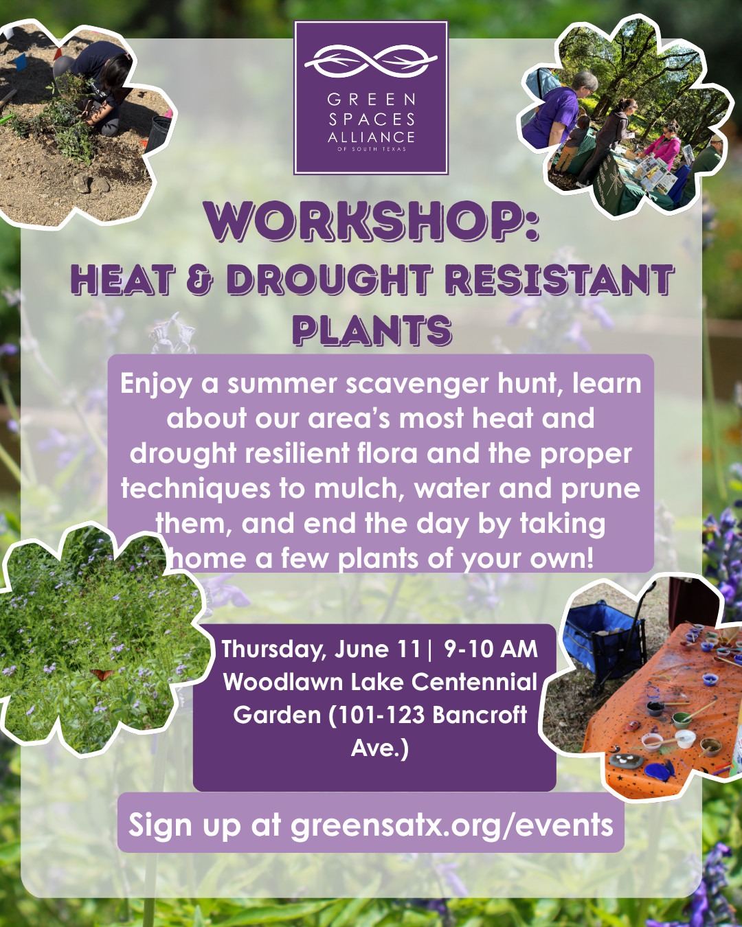June calendar entry for Green Spaces Alliance class on the 11th