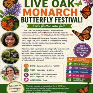 October calendar entry for Live Oak Village Garden Club on the 17th